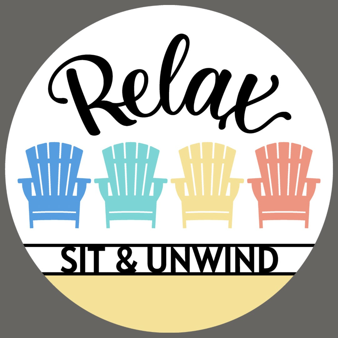 Relax Sit & Unwind Door Hanger- Paint Party - Book a Party