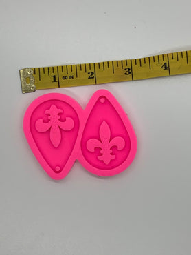 Fleur de Lis Earrings Shiny Silicone Mold