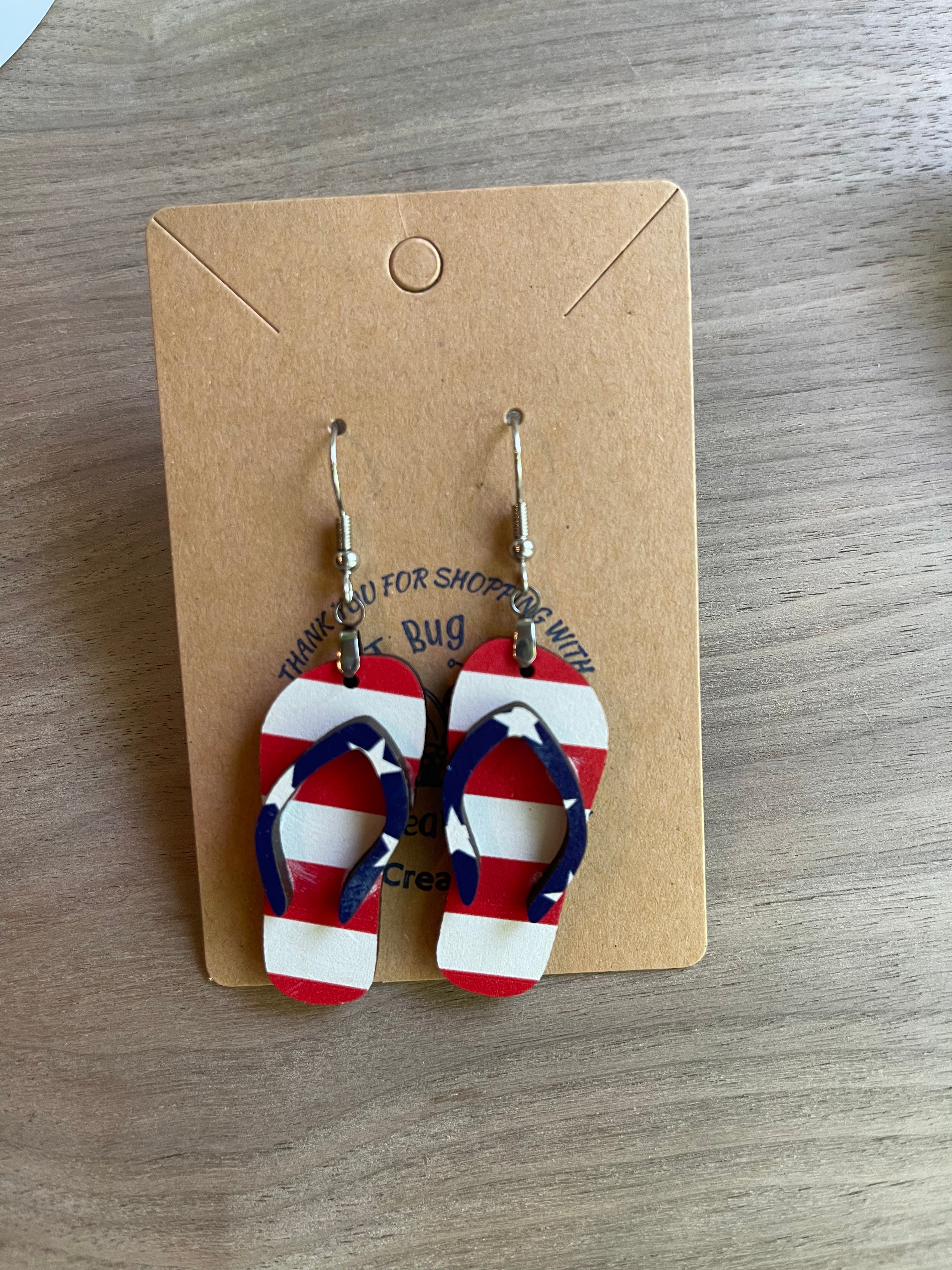 Patriotic Flip Flop Earrings
