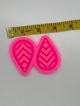 V Teardrop Earrings Shiny Silicone Mold