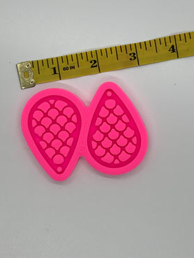 Mermaid Scales Teardrop Earrings Shiny Silicone Mold