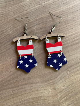 Patriotic Swimsuit Earrings
