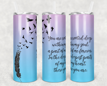 Infant Loss Feather 20 oz Skinny Sublimation Tumbler