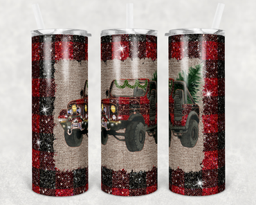 Christmas Jeep 20 oz Skinny Sublimation Tumbler