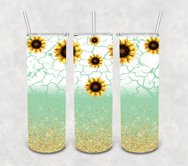 Mint Sunflower 20 oz Skinny Sublimation Tumbler