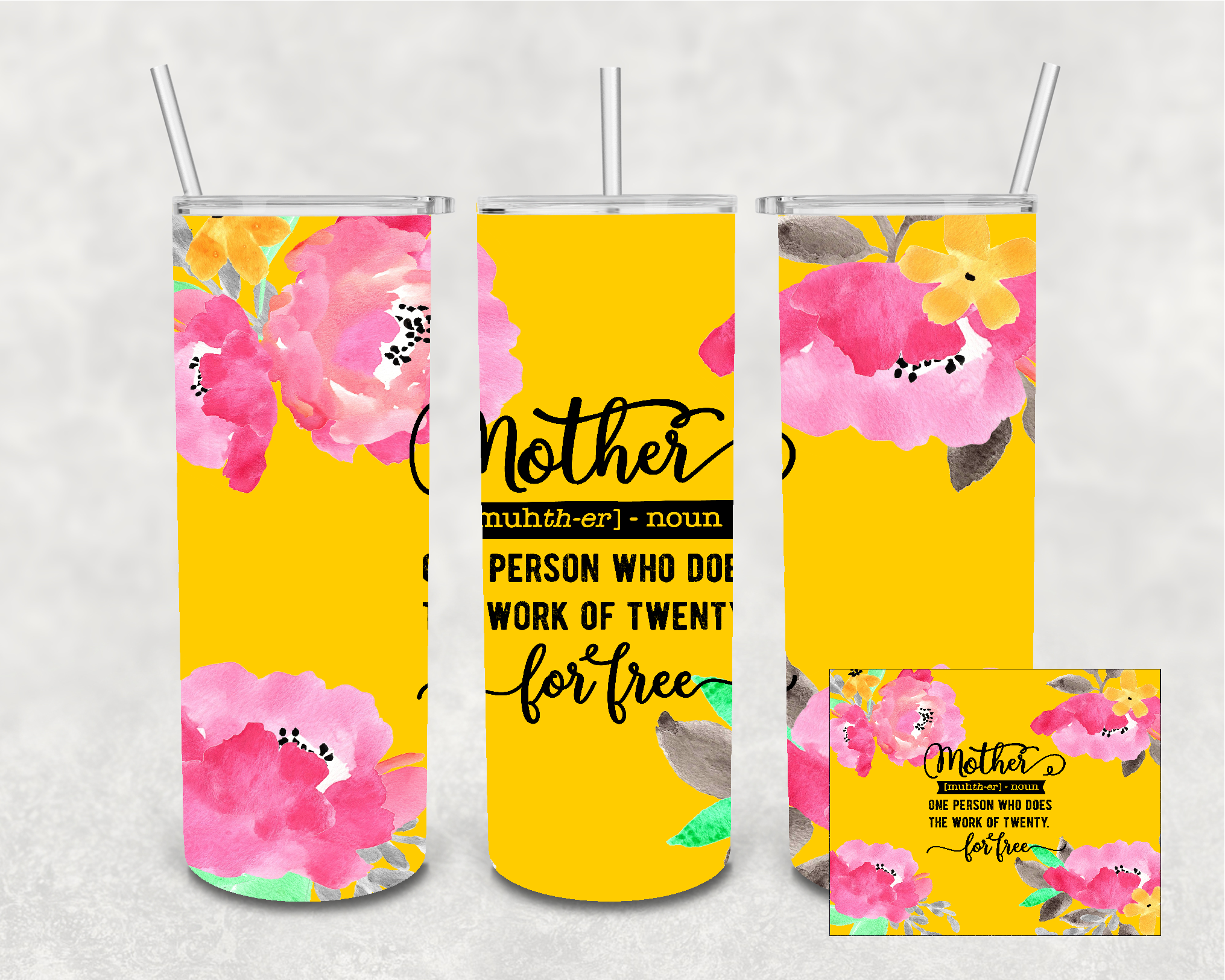 Definition of a Mother 20 oz Skinny Sublimation Tumbler