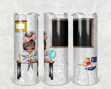 African American Teacher Personalizable 20 oz Skinny Sublimation Tumbler
